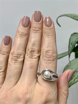 *Кольцо р.19 Белый Жемчуг арт. 24PI-R02535-X-W-W-X-X-515 вес 4,9 г - фото 264944 *Кольцо р.19 Белый Жемчуг арт. 24PI-R02535-X-W-W-X-X-515 вес 4,9 г - фото 264944