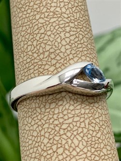 *Кольцо р.17 Голубой Топаз иск арт. CZ-R00850-X-W-BU-X-X-952 вес 3 г - фото 265212