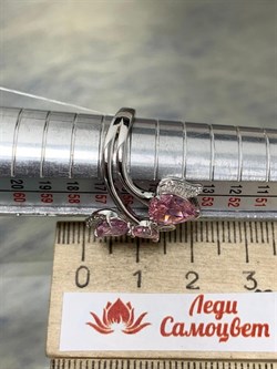 *Кольцо р.18 Розовый Фианит арт. CZ-R03306-X-W-Pin-X-W-614 вес 4,6 г - фото 265488
