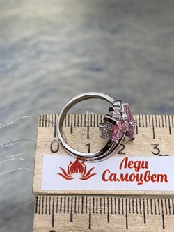 *Кольцо р.18 Розовый Фианит арт. CZ-R03306-X-W-Pin-X-W-614 вес 4,6 г - фото 265489