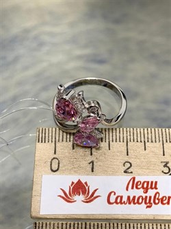 *Кольцо р.18 Розовый Фианит арт. CZ-R03306-X-W-Pin-X-W-614 вес 4,6 г - фото 265490