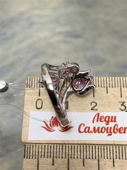 *Кольцо р.18 Розовый Фианит арт. CZ-R03306-X-W-Pin-X-W-614 вес 4,6 г - фото 265492