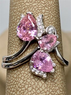 *Кольцо р.18 Розовый Фианит арт. CZ-R03306-X-W-Pin-X-W-614 вес 4,6 г - фото 265493