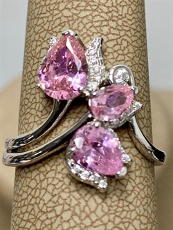 *Кольцо р.18 Розовый Фианит арт. CZ-R03306-X-W-Pin-X-W-614 вес 4,6 г - фото 265494
