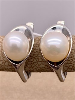 *Серьги Белый Жемчуг д.6,5*7мм арт. 21500676.0.d-847 Вес 3,7 г - фото 265560 *Серьги Белый Жемчуг д.6,5*7мм арт. 21500676.0.d-847 Вес 3,7 г - фото 265560