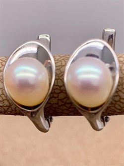 *Серьги Белый Жемчуг д.6,5*7мм арт.21500676.0.d-075 Вес 3,66 г - фото 265566 *Серьги Белый Жемчуг д.6,5*7мм арт.21500676.0.d-075 Вес 3,66 г - фото 265566