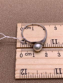 *Кольцо р.19,5 Белый Жемчуг д.6,5*7мм арт. 11500676.0.d-849 Вес 2,58 г - фото 265693