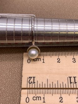 *Кольцо р.19,5 Белый Жемчуг д.6,5*7мм арт. 11500676.0.d-849 Вес 2,58 г - фото 265699