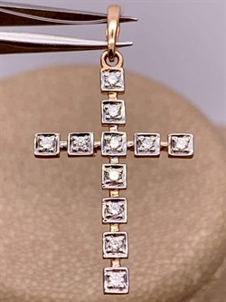 *Подвеска Крест Белый Бр цв Красное 8-358-115 вес 1,37 г - фото 265782 *Подвеска Крест Белый Бр цв Красное 8-358-115 вес 1,37 г - фото 265782