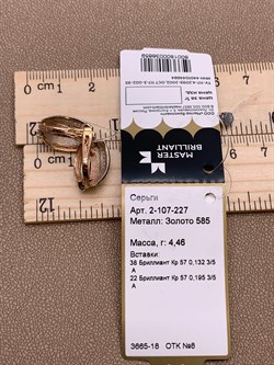 *Серьги Белый Бр цв Красное арт. 2-107-227-659 вес 4,46 г - фото 265803 *Серьги Белый Бр цв Красное арт. 2-107-227-659 вес 4,46 г - фото 265803