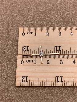 *Кулон Крест Белый Бр цв Красное арт 8-378-997 вес 0,63 г - фото 265855