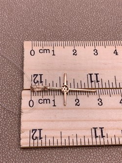 *Кулон Крест Белый Бр цв Красное арт 8-378-997 вес 0,63 г - фото 265857