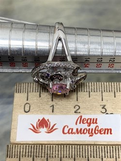 *Кольцо р.18 Розовый Фианит Микс арт. AS-R00457-X-W-MPG-X-BR-371 вес 6,1 г - фото 265876