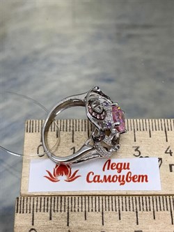 *Кольцо р.18 Розовый Фианит Микс арт. AS-R00457-X-W-MPG-X-BR-371 вес 6,1 г - фото 265877