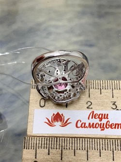 *Кольцо р.18 Розовый Фианит Микс арт. AS-R00457-X-W-MPG-X-BR-371 вес 6,1 г - фото 265879