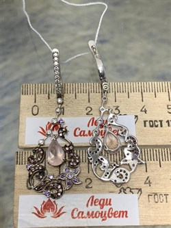 *Серьги Розовый Кварц Микс арт. AS-E01120-X-W-MPG-Pur-W-413 вес 8,52 г - фото 265888 *Серьги Розовый Кварц Микс арт. AS-E01120-X-W-MPG-Pur-W-413 вес 8,52 г - фото 265888