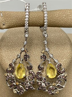 *Серьги Микс  арт. AS-E01120-X-W-Y-BR-W-968 вес 9,21 г - фото 265899