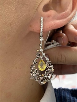 *Серьги Микс  арт. AS-E01120-X-W-Y-BR-W-968 вес 9,21 г - фото 265900