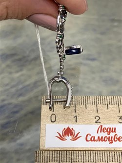 *Серьги иск Сапфир Микс арт. AS-E01120-X-W-SAP-BL-W-845 вес 9,2 г - фото 265938