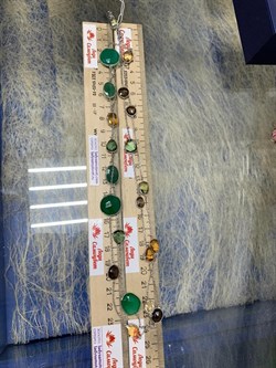 *Колье р.110 Радуга Микс Зеленый Агат арт. SO-N00267-X-W-Gg-X-Mix-339 вес 21,1 г - фото 265968