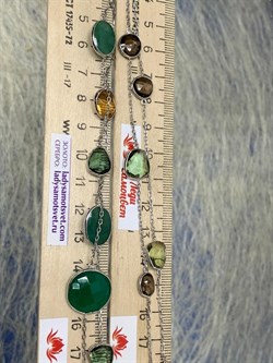 *Колье р.110 Радуга Микс Зеленый Агат арт. SO-N00267-X-W-Gg-X-Mix-339 вес 21,1 г - фото 265970