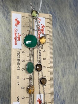 *Колье р.110 Радуга Микс Зеленый Агат арт. SO-N00267-X-W-Gg-X-Mix-339 вес 21,1 г - фото 265971