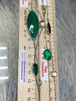 *Колье р.100 Радуга Микс Зеленый Агат арт. SO-N04402-X-W-Gg-X-BR-244 вес 22,7 г - фото 265989 *Колье р.100 Радуга Микс Зеленый Агат арт. SO-N04402-X-W-Gg-X-BR-244 вес 22,7 г - фото 265989