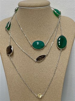 *Колье р.100 Радуга Микс Зеленый Агат арт. SO-N00077-X-W-Mix-X-X-390 вес 18,5 г - фото 265998 *Колье р.100 Радуга Микс Зеленый Агат арт. SO-N00077-X-W-Mix-X-X-390 вес 18,5 г - фото 265998