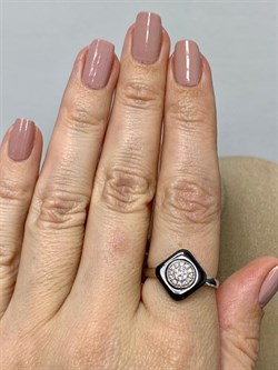 *Кольцо р.18 Черная Керамика арт. TC-R00038-B-W-X-X-W-579 вес 3,2 г - фото 266024