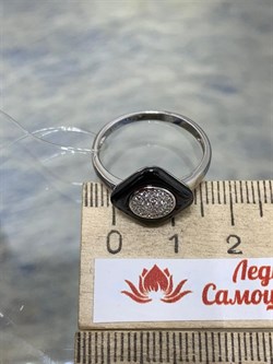 *Кольцо р.18 Черная Керамика арт. TC-R00038-B-W-X-X-W-579 вес 3,2 г - фото 266028