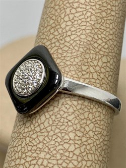 *Кольцо р.18 Черная Керамика арт. TC-R00038-B-W-X-X-W-579 вес 3,2 г - фото 266030