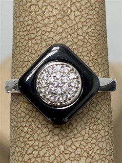 *Кольцо р.18 Черная Керамика арт. TC-R00038-B-W-X-X-W-579 вес 3,2 г - фото 266031