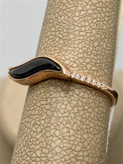 *Кольцо р.17 Черная Керамика арт. TC-R01010-B-G-X-X-W-764 вес 2,48 г - фото 266048