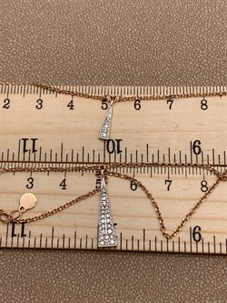 *Колье р.45-50 Белый Бр цв Красное арт 6-160476-00-00-219 вес 4,25 г - фото 266096