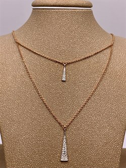 *Колье р.45-50 Белый Бр цв Красное арт 6-160476-00-00-219 вес 4,25 г - фото 266098