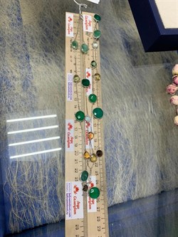 *Колье р.100 Радуга Микс Зеленый Агат арт. SO-N04411-X-W-Gg-X-BR-798 вес 21,2 г - фото 266231