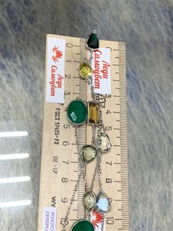 *Колье р.100 Радуга Микс Зеленый Агат арт. SO-N04411-X-W-Gg-X-BR-774 вес 21 г - фото 266235 *Колье р.100 Радуга Микс Зеленый Агат арт. SO-N04411-X-W-Gg-X-BR-774 вес 21 г - фото 266235