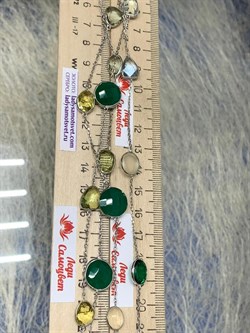 *Колье р.100 Радуга Микс Зеленый Агат арт. SO-N04411-X-W-Gg-X-BR-774 вес 21 г - фото 266236 *Колье р.100 Радуга Микс Зеленый Агат арт. SO-N04411-X-W-Gg-X-BR-774 вес 21 г - фото 266236