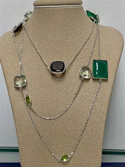 *Колье р.110 Радуга Микс Зеленый Агат арт. SO-N00053-X-W-X-X-Mix-285 вес 21,2 г - фото 266245 *Колье р.110 Радуга Микс Зеленый Агат арт. SO-N00053-X-W-X-X-Mix-285 вес 21,2 г - фото 266245