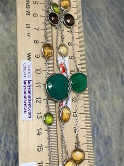 *Колье р.100 Радуга Микс Зеленый Агат арт. SO-N04404-X-W-Gg-X-BR-107 вес 23,35 г - фото 266251 *Колье р.100 Радуга Микс Зеленый Агат арт. SO-N04404-X-W-Gg-X-BR-107 вес 23,35 г - фото 266251