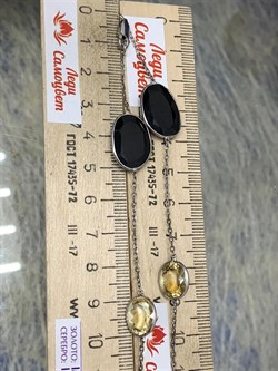 *Колье р.40 Черная Шпинель Цитрин арт. SO-N00004-X-W-B-X-X-065 вес 11,8 г - фото 266258 *Колье р.40 Черная Шпинель Цитрин арт. SO-N00004-X-W-B-X-X-065 вес 11,8 г - фото 266258