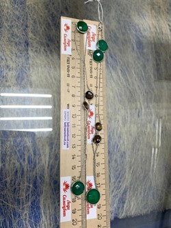 *Колье р.80 Радуга Микс Зеленый Агат арт. SO-N03874-X-W-Gg-X-BR-524 вес 12,2 г - фото 266262