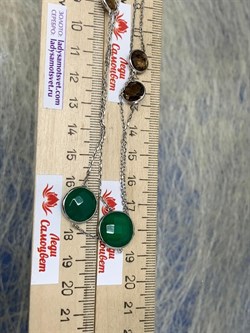 *Колье р.80 Радуга Микс Зеленый Агат арт. SO-N03874-X-W-Gg-X-BR-524 вес 12,2 г - фото 266263