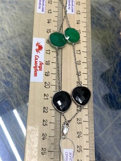 *Колье р.50 Черная Шпинель Зеленый Агат арт. SO-N00017-X-W-Gg-X-B-285 вес 16 г - фото 266270 *Колье р.50 Черная Шпинель Зеленый Агат арт. SO-N00017-X-W-Gg-X-B-285 вес 16 г - фото 266270