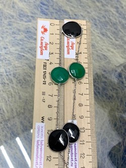 *Колье р.50 Черная Шпинель Зеленый Агат арт. SO-N00017-X-W-Gg-X-B-285 вес 16 г - фото 266271 *Колье р.50 Черная Шпинель Зеленый Агат арт. SO-N00017-X-W-Gg-X-B-285 вес 16 г - фото 266271