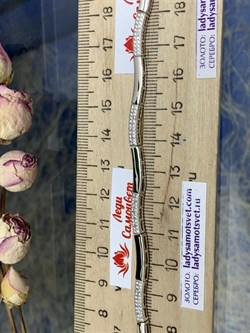 *Браслет р.19 Фианит Микро Вставки арт. MP-B00018-X-W-X-X-W-767 вес 8,5 г - фото 266333