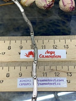 *Браслет р.19 Фианит Микро Вставки арт. MP-B00018-X-W-X-X-W-767 вес 8,5 г - фото 266337