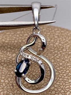 *Подвеска Синий Сапфир цв Белое арт. 3-449-02-554 вес 1,18 г - фото 266361 *Подвеска Синий Сапфир цв Белое арт. 3-449-02-554 вес 1,18 г - фото 266361