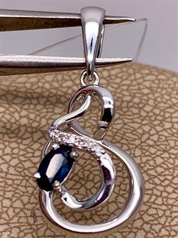 *Подвеска Синий Сапфир цв Белое арт. 3-449-02-554 вес 1,18 г - фото 266362 *Подвеска Синий Сапфир цв Белое арт. 3-449-02-554 вес 1,18 г - фото 266362