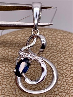 *Подвеска Синий Сапфир цв Белое арт. 3-449-02-554 вес 1,18 г - фото 266363 *Подвеска Синий Сапфир цв Белое арт. 3-449-02-554 вес 1,18 г - фото 266363